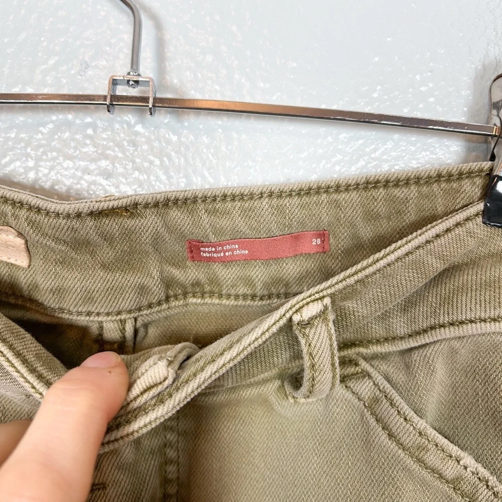 Pilcro Anthropologie The Bow Green Boyfriend Curved Jeans